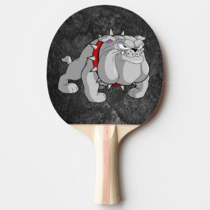 BULLDOG GRAY CARTOON PING PONG PADDLE