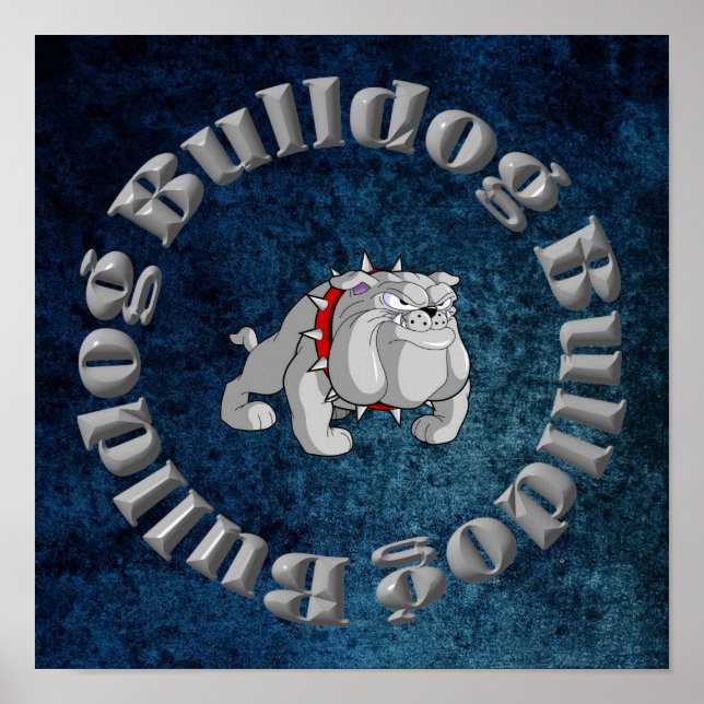 BULLDOG GRAY CARTOON POSTER (Front)