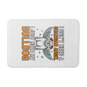 Bulldog Guardian Angel Vintage Dog Lover Shirt Des Bath Mat