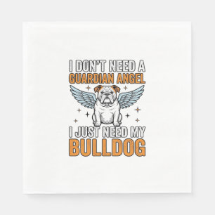 Bulldog Guardian Angel Vintage Dog Lover Shirt Des Napkin