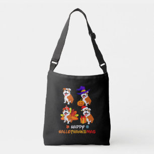 Bulldog Halloween And Merry Christmas Happy Hallot Crossbody Bag