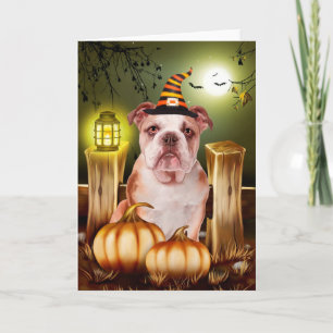 Bulldog Halloween Card