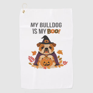 Bulldog Halloween Costume My Bulldog is My Boo Do Golf Towel