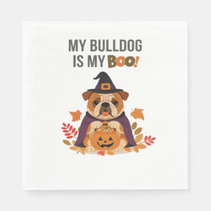 Bulldog Halloween Costume  My Bulldog is My Boo Do Napkin