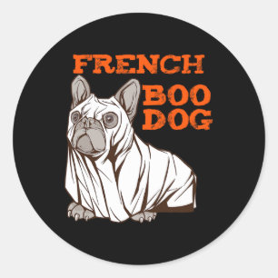Bulldog Halloween Fun Halloween Costume Boo Dog  Classic Round Sticker