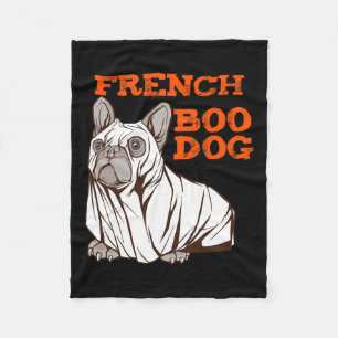 Bulldog Halloween Fun Halloween Costume Boo Dog  Fleece Blanket