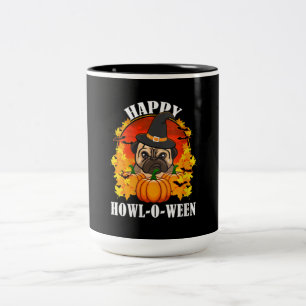 Bulldog Halloween Gift Idea For Dog Lovers Two-Tone Coffee Mug