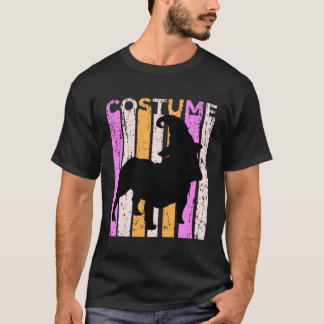 Bulldog Halloween In Witch Hat Orange Retro Vintag T-Shirt