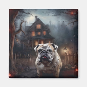 Bulldog Halloween Scary Magnet