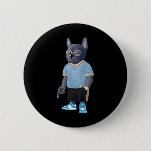 Bulldog Handsome Bulldog Dog Dad Gangster 6 Cm Round Badge