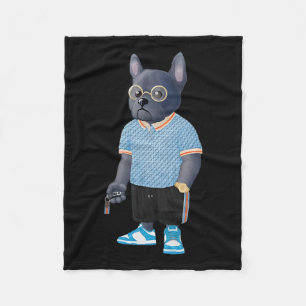 Bulldog Handsome Bulldog Dog Dad Gangster Fleece Blanket