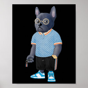Bulldog Handsome Bulldog Dog Dad Gangster Poster