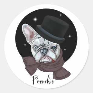 Bulldog Handsome. Frenchie Classic Round Sticker