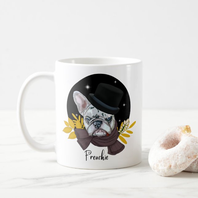 Bulldog Handsome. Frenchie Coffee Mug (With Donut)
