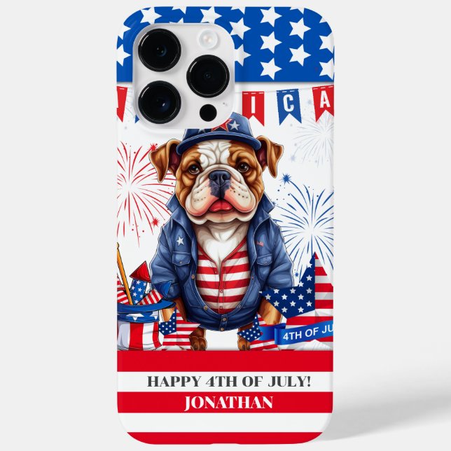 Bulldog Happy 4Th Of July America Independence Day Case-Mate iPhone Case (Back)