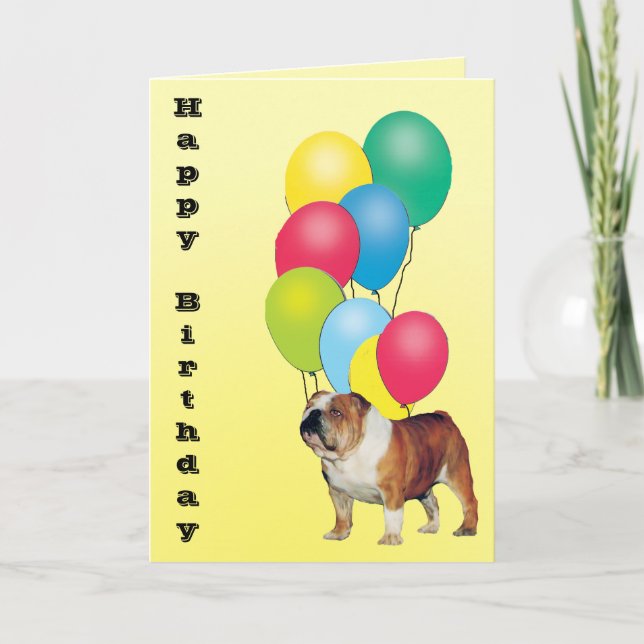 Bulldog Happy Birthday Card (Front)