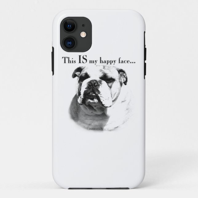 Bulldog Happy Face Case-Mate iPhone Case (Back)