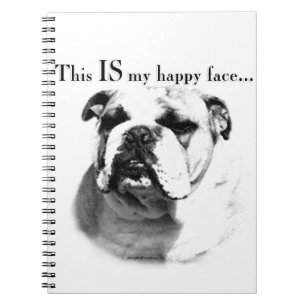Bulldog Happy Face Notebook