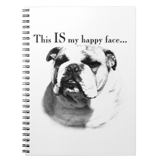 Bulldog Happy Face Notebook (Front)
