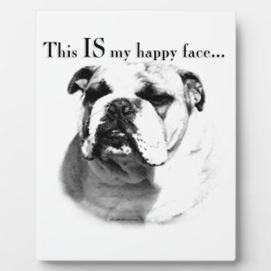 Bulldog Happy Face Plaque