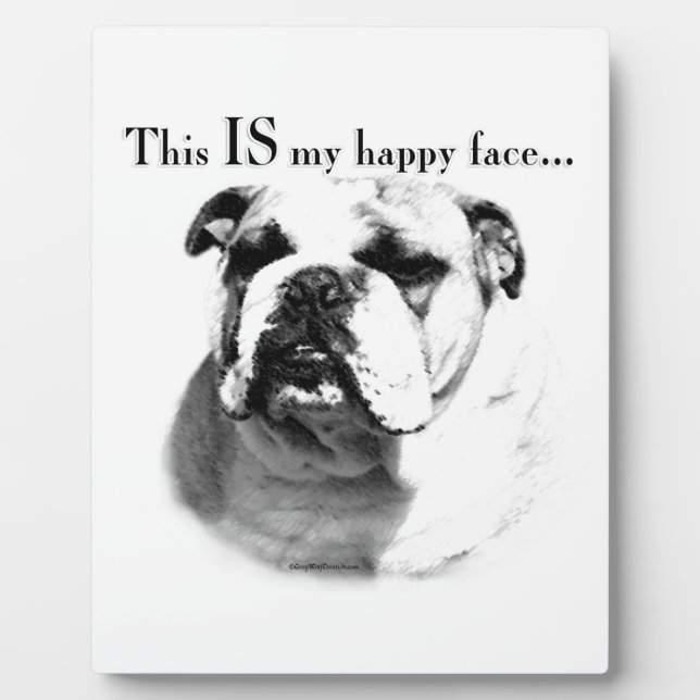 Bulldog Happy Face Plaque (Front)