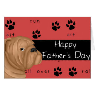 Bulldog Happy Father's Day Greeting Card