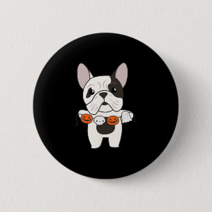 Bulldog Happy Halloween Pumpkin Dogs Halloween  6 Cm Round Badge