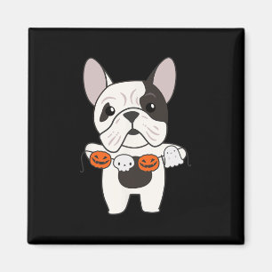 Bulldog Happy Halloween Pumpkin Dogs Halloween Magnet