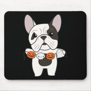 Bulldog Happy Halloween Pumpkin Dogs Halloween Mouse Pad