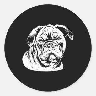 Bulldog Head Classic Round Sticker