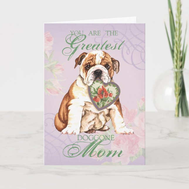 Bulldog Heart Mum Card (Front)