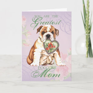 Bulldog Heart Mum Card