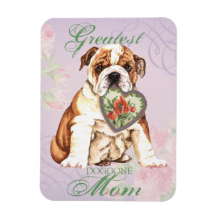 Bulldog Heart Mum Magnet