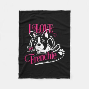 Bulldog - I Love My Frenchie 1 Fleece Blanket