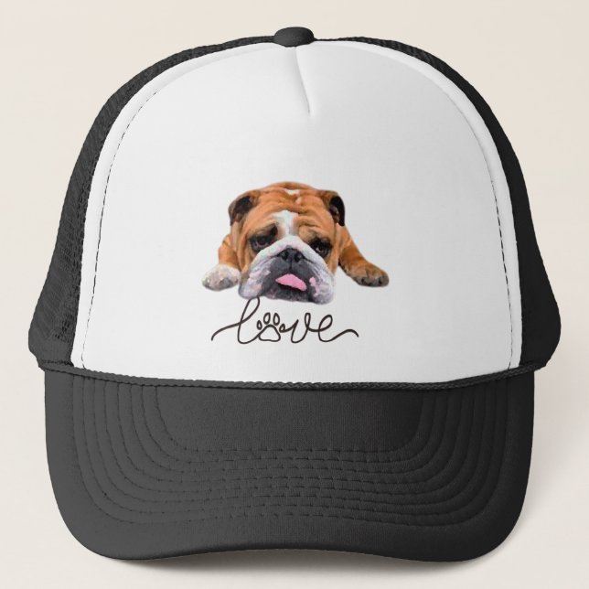 Bulldog,illustration T-Shirt Trucker Hat (Front)