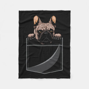 Bulldog In A Pocket Fleece Blanket
