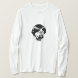Bulldog In a Wig (Style 5) Fine Art T-Shirt