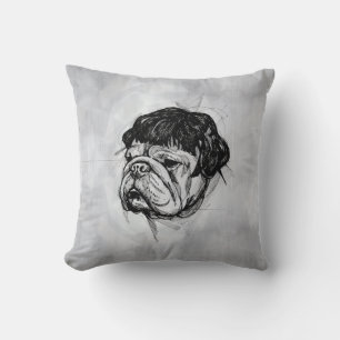 Bulldog In a Wig (Style 7) Fine Art Cushion