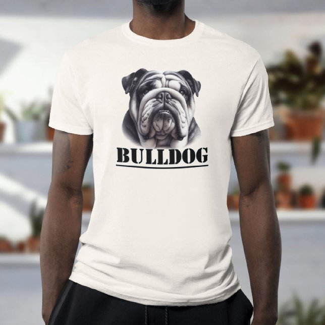 Bulldog in black & white T-Shirt (Creator Uploaded)
