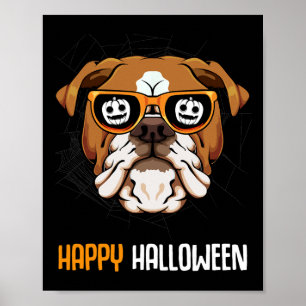 Bulldog In Sungles Lazy Halloween Costume Dog Poster
