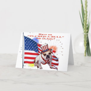 Bulldog - Independence Day Celebration Card