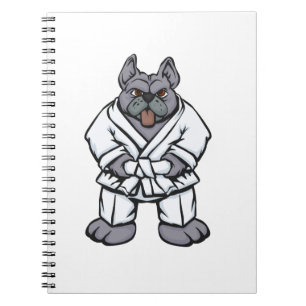 Bulldog jiu jitsu   choose background colour notebook