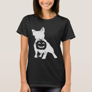 Bulldog Lazy Halloween Costume Cute Frenchie Pumpk T-Shirt