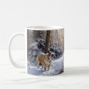 Bulldog Let It Snow Christmas Brushed  Coffee Mug