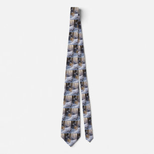 Bulldog Let It Snow Christmas Brushed  Tie