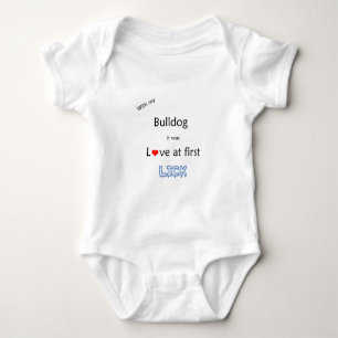 Bulldog Lick Design Baby Bodysuit