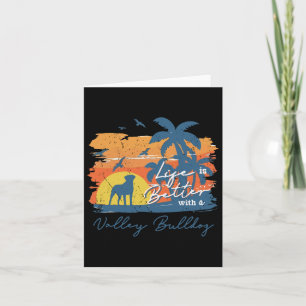 Bulldog Life Is Better Vintage Sunset Card