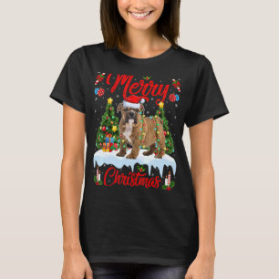 Bulldog Lights Xmas Tree Santa Bulldog Christmas T-Shirt