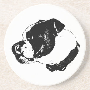 Bulldog Line Art Coaster