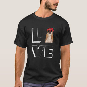 Bulldog Love Heart Sunglasses Dog English Bulldog T-Shirt